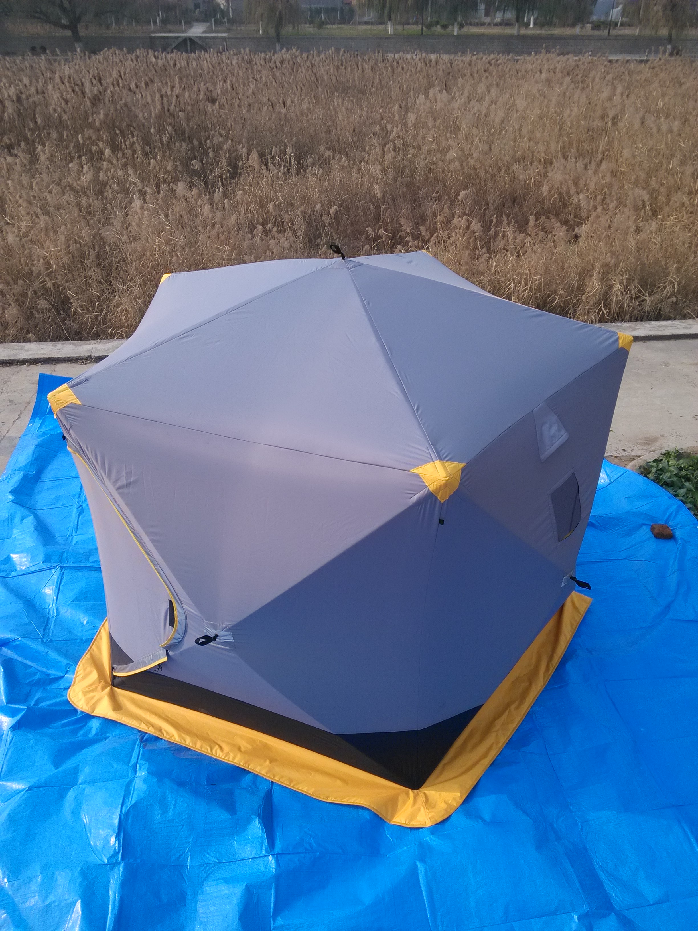 Pop up five Sided Insulated Ice Shelter for Ice fishing tent add cotton thicken 