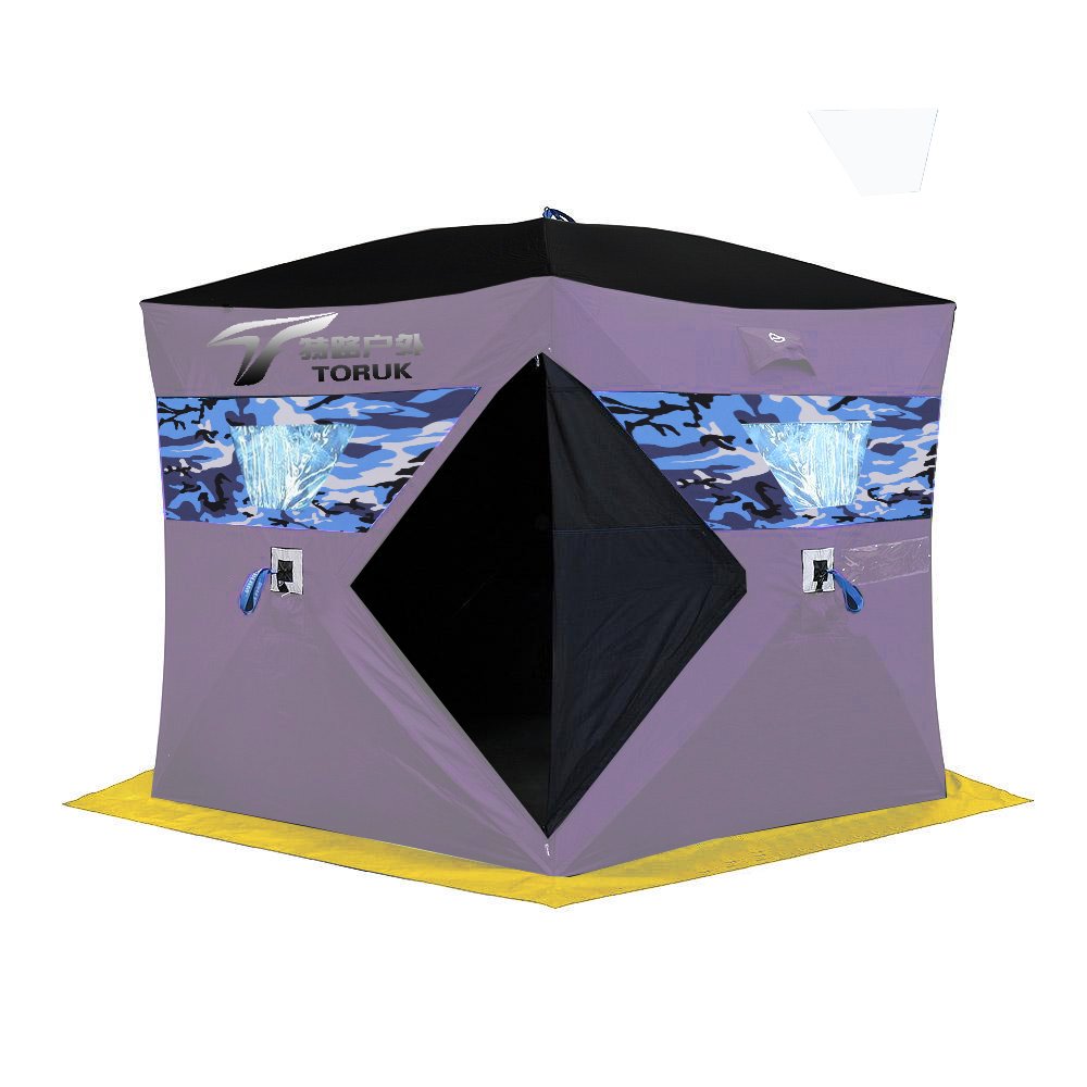 Insulated or non-insulated pop up portable Ice shelter for 8-10 persons 