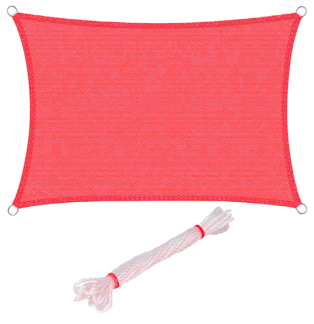 Rectangle UV Block Sunshade Sail with PE Rope for Patio Backyard Garden