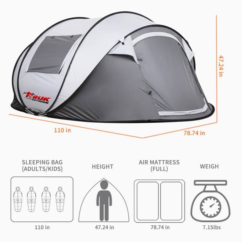 Easy Pop Up Tents for Camping with Vestibule