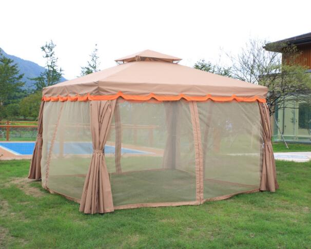 Aluminum Alloy Frame Easy Assembling Outdoor Rome Garden Luxury Gazebo with Mosquito Net